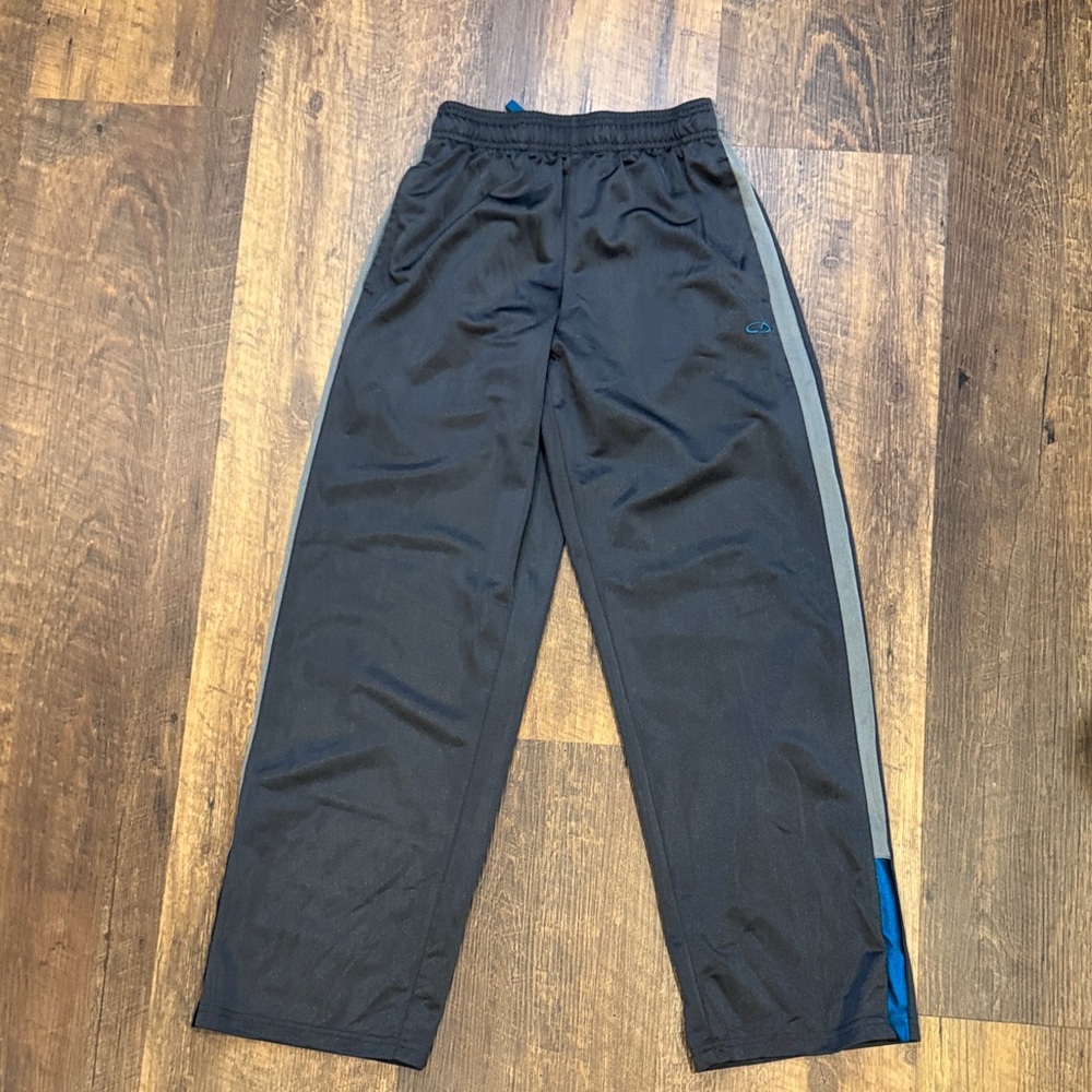 Champion Gray Track Pants Active Joggers Side Stripe Boys L 12-14